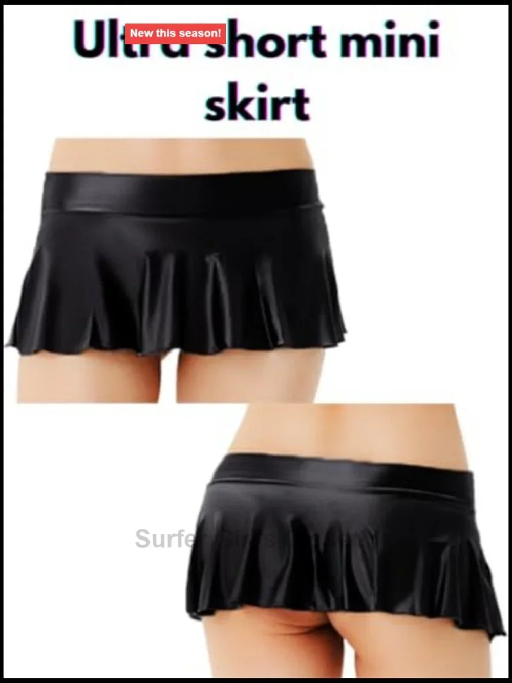 Women's Low Rise Ruffle Mini Skirt for Rave Music Festival Clubwear